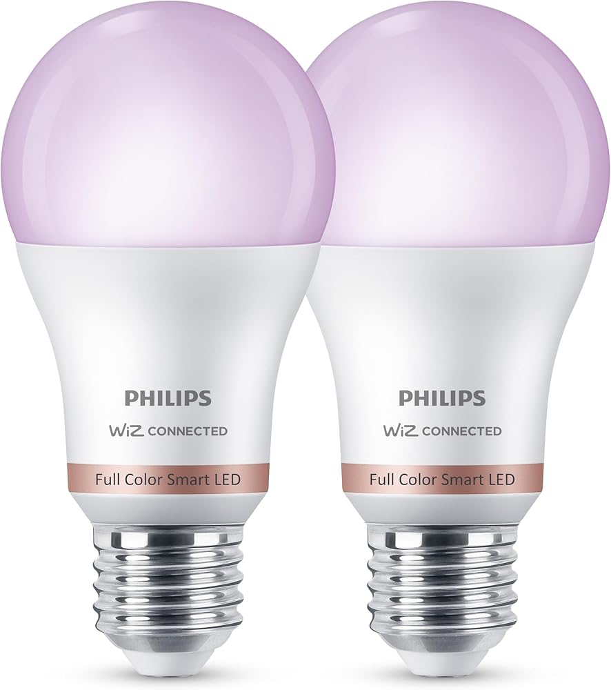 Philips Smart Lighting LED Ampul A60 E27 100W Eşdeğer RGB 2'li Paket - Google Home, Alexa, HomeKit ve Matter uyumlu