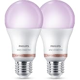 Philips Smart Lighting LED Ampul A60 E27 100W Eşdeğer RGB 2'li Paket - Google Home, Alexa, HomeKit ve Matter uyumlu
