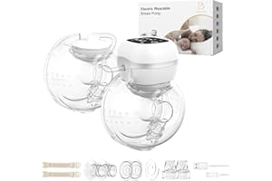 KISSBOBO Milchpumpe Elektrisch,Milchpumpe Elektrisch Tragbar Freihändig 3 Modi 12 Stufen mit LED Display, Ultra Silent,Ultra Light, Einzelne/Doppelt Milchpumpe,21mm Flansch Elektrische Milchpumpe