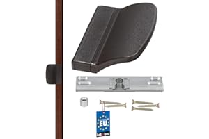 KOTARBAU® Praktyczny uchwyt do drzwi balkonowych, ciemnobrązowy, bezpieczny dla palących, tarasów, drzwi o wyglądzie drzwi, uchwyt zamykany, uniwersalny (ciemny brąz) zatrzask do drzwi balkonowych