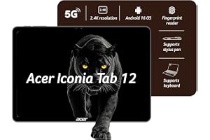 Acer Iconia Tab 12 5G| 12.2",2.4K 90Hz IPS Display,450 Nit |1W *4 PureVoice Stereo Speakers| 8GB + 128GB (Expandable) | Wi-Fi + 5G, Fingerprint Reader,Slim Metal Body|Blue