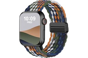 Geflochtenes Armband Kompatibel mit Apple Watch Armband 40mm 41mm 42mm 38mm 45mm 44mm 46mm 49mm,Elastisch Sport Nylon Armbänder mit Magnet Verschluss für iWatch SE 3 2 1 Series 11 10 9 8 7 6 5 4 3