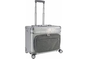 SONOVO Pilotenkoffer mit Vortasche mit Rollen mit Trolley Aluminium in Silber 45178 | Alukoffer, Aktenkoffer, Businesskoffer | Für den täglichen Geschäftseinsatz und für Kundentermine