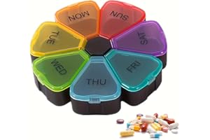 NICEIN® Pudełko na tabletki – poranne i wieczorne, bez BPA, przenośne i odporne na wilgoć, organizer na leki, witaminy, olej rybny