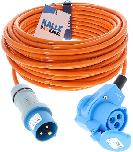 Verlängerungskabel Caravan 2-fach 1xCEE 16A 5 M IP44 Schwarzblau