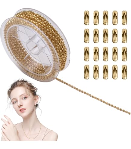 UNICRAFTALE 3 Pièces Chaîne De Billes Or 75cm 2.3mm - Chaîne Acier Inoxydable Pour Collier Et Bijoux