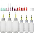 Flacone applicatore con ago, 30+50 ml, bottiglietta con punta di precisione ad ago, con 15 aghi dosatori e 12 tappi, per fai 