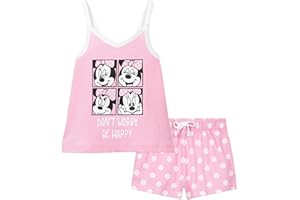Disney Pyjama Fille, Pyjama Short Fille, Pyjama Stitch Princesses Belle Ariel Cendrillon Elsa Moana Jasmine Raiponce Simba Roi Lion Minnie Enfant 2-14 Ans