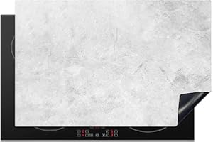 KitchenYeah© Coperchio Piano Cottura 80x52 cm Cucina Copri Fornelli Tappetino Induzione Antiscivolo Piastra Protezione Marmo - Struttura - Grigio - Aspetto del marmo