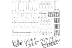 Faankiton 138PCS Pegboard Hooks Assortment, Peg Board Hooks Accessories, Pegboard Accessories, Peg Locks, Pegboard Bins, Pegboard Basket Set for Organizing Tools, Pegboard Accessories Organizer Kit