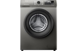 Hisense WFQP8012T 8 Kg Front Load Slim Drum Washing Machine, Inverter Motor 1200 RPM, Quick Wash, Pause & add Function, Allergy Steam Care, Titanium Grey