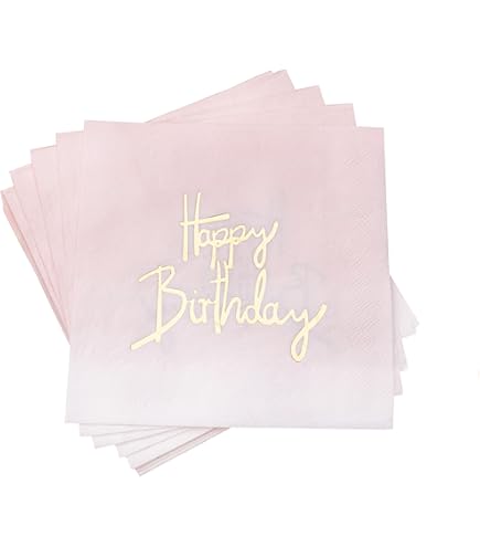 Rosegold Geburtstagsservietten Mit Gold Dots - 60 Stück Partydeko