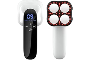 GENZO Masajeador Anticelulitico Reductor - Radiofrecuencia Corporal - Aparato 3 en 1: RF, Luz Roja y Quemador - 10 Niveles de Intensidad - Dispositivo Inalámbrico Cintura, Barriga, Glúteos, Brazos y Piernas