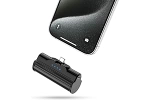 Powerbank USB C & Lighting, Podoru 5000mAh*2 Power Bank Ultrakompakt Externer Akku 2 in 1 Mini Tragbares Ladegerät Kompatibel mit iPhone Airpods Samsung Xiaomi Android und Mehr, Schwarz