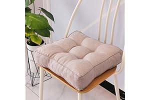 PING BU Cojín de asiento para silla de comedor, 45 x 45/50 x 50 cm, 8 cm de grosor, cojines de algodón suave para oficina, hogar, jardín (50 x 50 cm, gris claro)