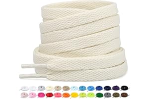 Stepace 2 Paires - Lacets Plats pour Chaussures, Lacets de Remplacement de 8 mm de Qualité Supérieure pour Chaussures de Sport, Chaussures de Ville