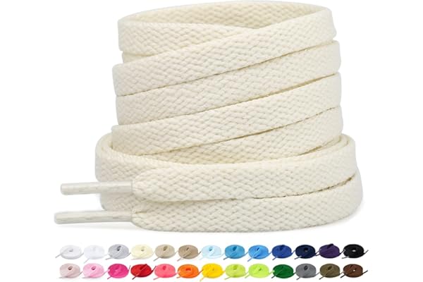Stepace 2 Paires - Lacets Plats pour Chaussures, Lacets de Remplacement de 8 mm de Qualité Supérieure pour Chaussures de Sport, Chaussures de Ville