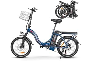 SAMEBIKE-Bike pieghevole, bicicletta elettrica da 20 pollici con batteria rimovibile da 36V/12Ah Freno idraulico, per adulti, uomini donne