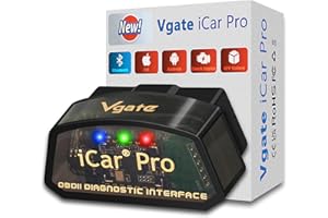 JUTA Vgate iCar Pro Bluetooth 4.0 OBD2 Codeleser OBDII Fehlerdiagnosegerät Kompatibel Auto Adapter Motorkontrollleuchte für iOS, iPhone, Android und Windows