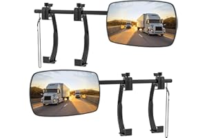 ANTOM Caravana Remolque Coche Espejos Caravana Spejos de Remolque,con correas,Espejo Retrovisor Universal de Extensión Ajustable para Remolque Furgoneta Camion Tractor 2 Unidades