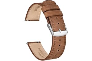 Ayadoo Crazy Horse Correas de Reloj de Cuero para Hombres y Mujeres, 18 mm 20 mm 22 mm Correa de Repuesto de Liberación Rápida Vintage con Acero Inoxidable