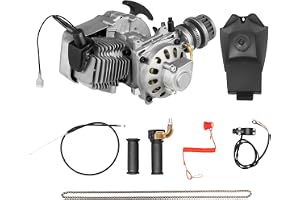 Pullstart Engine Motor Kit, 49cc 2-taktsmotor med kedja 25H 136L, bränsletank för Mini Dirt Bike, Pocket ATV, Scooter