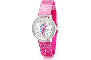 Kiddus Orologio Bambina, Analogico a partire da 4 anni, Regalo per Bambine con Glitter, Contiene Esercizi per Imparare a Leggere L'ora, Aprendimento Bimba
