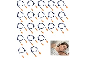 VXIWSCY 20 Paia di Tappi per le Orecchie in Silicone Riutilizzabili con Cordino, Design Ergonomico a Forma di Albero di Natale, Riduzione del Rumore per Sonno e Protezione dell'Udito, Blu