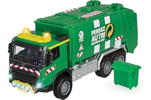 Majorette - Grand Series - Volvo Camion Poubelle - 19cm (Echelle 1/43ème) - Sons et Lumières - Dès 3 Ans - 213743000002