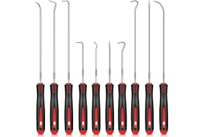 TXXATX 10 delar plocka och krok set röd oljetätningsring verktyg 24 cm och 16,5 cm krok verktyg universal precisionskrokar fö