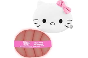 Hello Kitty Sanrio Microwaveable Heat Pad, Plush Heat Pads for Back Pain Relief, Kuromi Cinnamoroll My Melody Compress for Muscle & Period Pain Relief (White/Pink Hello Kitty)