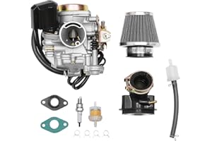 ATRACYPART PD18J Carburetor 18mm Replacement for GY6 49cc 50cc 80cc 139QMB 139QMA 4 Stroke Moped Engine for Taotao Kymco Scooter with Fuel Filter Spark Plug Intake Manifold