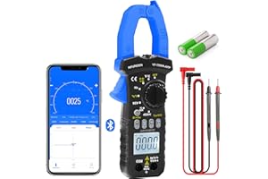 INFURIDER Wireless Bluetooth Clamp Meter, YF-7200APP 6000 Counts Auto-Ranging Digital Voltmeter Ammeter Measures DC AC Volt Amp Ohm Clamp on Multimeter with Capacitance,Temp,Diode Tester