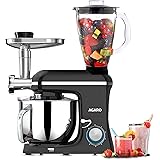 AGARO Regency Stand Mixer With Meat Grinder,1400W with 6L SS Bowl, 1.5L Blending Jar, 6 Speed With Pulse Function, 100% Coppe