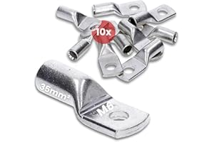 Kalitec HR35-6 Lot de 10 cosses tubulaires standard 35 mm² M6 I Sans trou de vision I Fabriqué en Allemagne