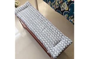 Waigg Kii Bench Cushion 2 or 3 Seater Indoor,soft Garden Dining Bench Seat Cushion Outdoor,cotton Rectangle Cushion Pad for Patio Swing (120x30cm,Grey)