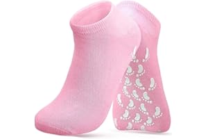 GUOYOU Chaussettes Hydratantes, Réutilisables Chaussettes en Gel Hydratante Pied aux RoseHuiles Essentielles pour Femmes Hommes, pour Réparer et Adoucir la Peau des Pieds Craquelés à Sec, Rose