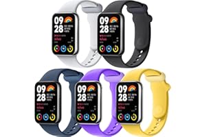 BABEJIA 5 sztuki Paski Zamienne do Redmi Watch 5 & 4 i Xiaomi Smart Band 9 Pro & 8 Pro, Miękkie Paski Silikon, Oddychające, Regulowane, Szybkozłączki