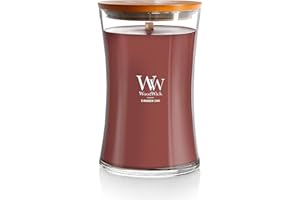 WoodWick Vela Perfumada con Mecha Crepitante | Vela Grande en Forma de Reloj de Arena | Chai con canela| Velas de Larga Duración: Hasta 130 Horas | Regalos Perfectos para Mujeres