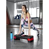 Leyaton Step Tahtası Iki Kademeli, Ayarlanabilir Egzersiz Aerobik Spor Ve Fitness Adım Platformu Kırmızı Tek Ebat