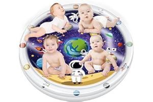 Airlab Tappetino Acqua Gonfiabile Neonato 100x100CM, Stuoia Acqua Gonfiabile Bambini, Cuscino Gonfiabile Gioco PVC, Giocattolo Regalo Compleanno Pasqua Halloween Natale Ragazzo Ragazza 3 6 9 12 Mesi