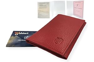 MAGYC FORM Porte Papier Voiture Cuir avec 2 Etuis Proteges Carte Grise et Permis - Porte Document Véhicule avec Rangement Assurance et vignettes -Bonus : Pochette Blocage RFID WalStart