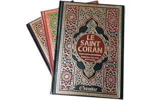 Le Saint Coran en langue arabe + Transcription (phonétique) et Traduction des sens en français - Edition de luxe (Couverture en cuir dorée) - Très grand format