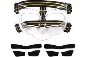 LASUROA Maske für gebrochene Nase, 15 x 9,5 cm Verstellbarer Nasenschutz mit Polsterung Gesichtsschutz Gelb Schwarz Sport-Gesichtsmaske für Basketball Fußball Baseball (Vollständige Abdeckung)