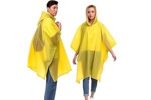 YingErTool 2 Stück Wasserdichter Regenponcho, Leichter Wiederverwendbar Regen Mantel mit Kapuze, Tragbarer Notfall-Poncho für Männer Frauen Erwachsene Familie, Wandern, Radfahren, Camping