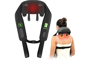 Snailax Massaggiatore cervicale senza fili migliorato con calore, shiatsu 4D per collo, spalle, schiena, gambe