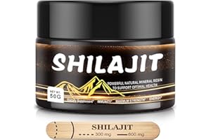 SAKMOT Shilajit Resin Pure Himalayan-Gold Grade Shilajit-Natural Shilajit Resin with 85+ Trace Minerals & Fulvic Acid for Focus & Energy, Immunity, 50 Grams (Gold)