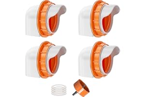 ZenxyHoC Mangiatoie di Pollo Senza rifiuti, Alimentatore Automatico DIY per pollame 4 Porte 1 Sega con Coperchio a gravità per secchi barili barili trogoli