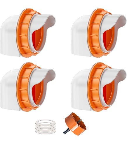6 Stück Hühner-Futterautomat-Set – DIY-Geflügelfütterer Mit Stopper, Lochsäge & Bohrer – Regenfest, Für Eimer & Behälter