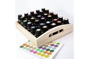 Guolich Rose Flower Caja de Almacenaje de Madera de Aceites Esenciales y Aromaterapia Contiene de 5 a 15 ml de Aceites Esenciales para Perfumes, Cosméticos, Joyas, Esmaltes de Uñas, Minerales
